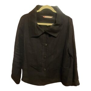 South Street Linen Linen Wool Black Blazer Jacket Size Large/SSL Size 1